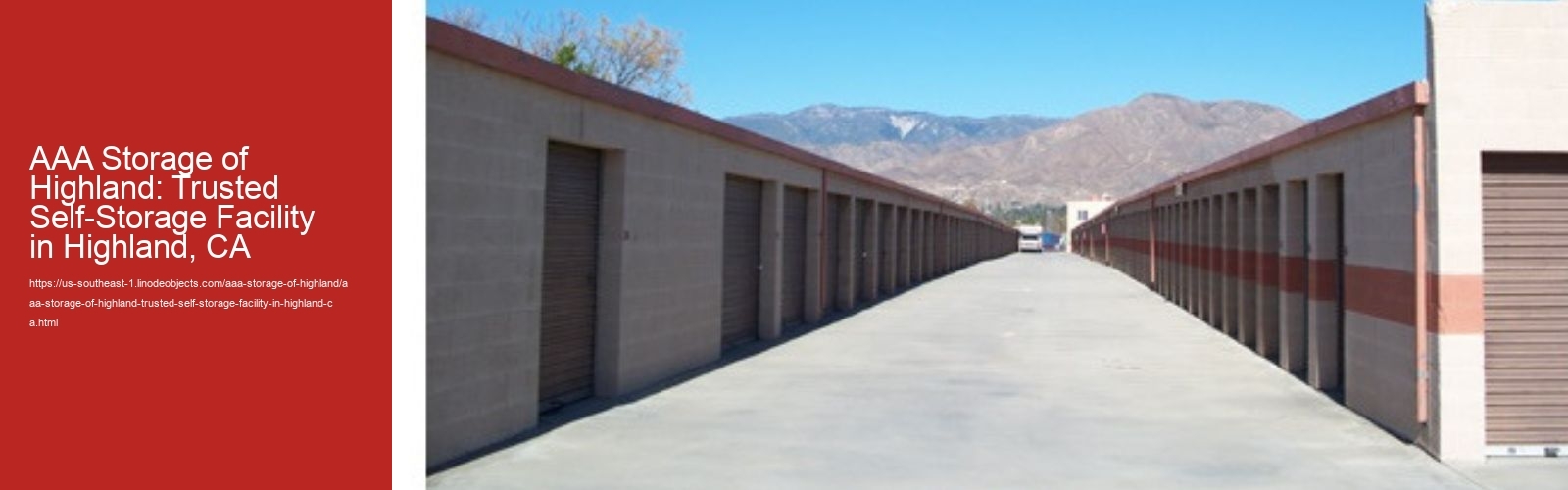 AAA Storage of Highland: Trusted Self-Storage Facility in Highland, CA