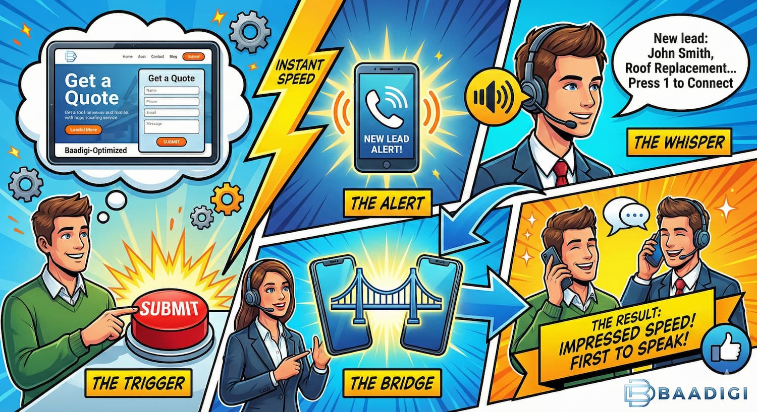 How to Use Automated Calling Services to Follow Up on Roofing Leads (The Speed-to-Lead Hack) — illustration