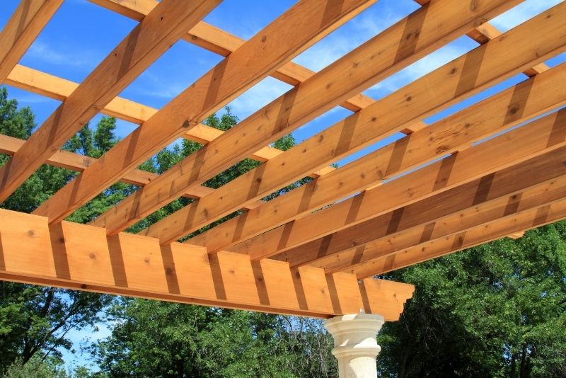 staining a pergola