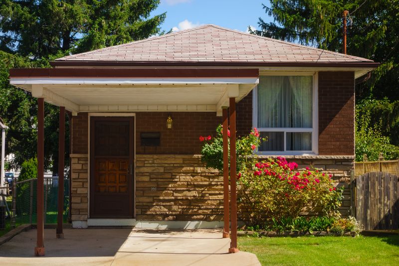 carport with deck on top