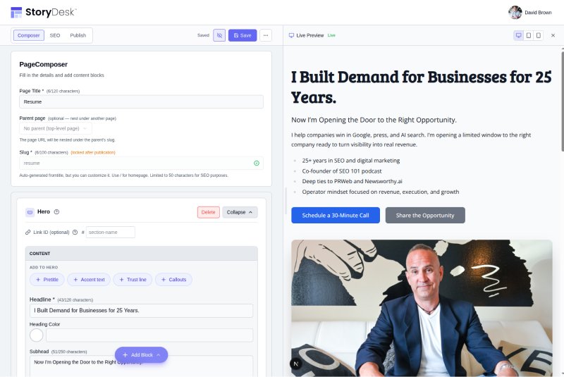 StoryDesk Studio, Part of our SEO Toolkit