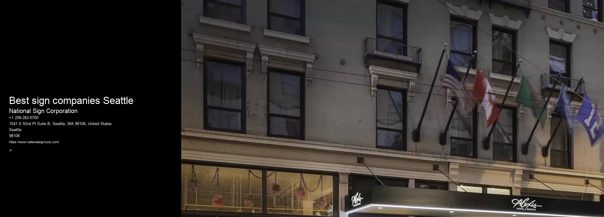Indoor commercial signs Best sign companies Seattle