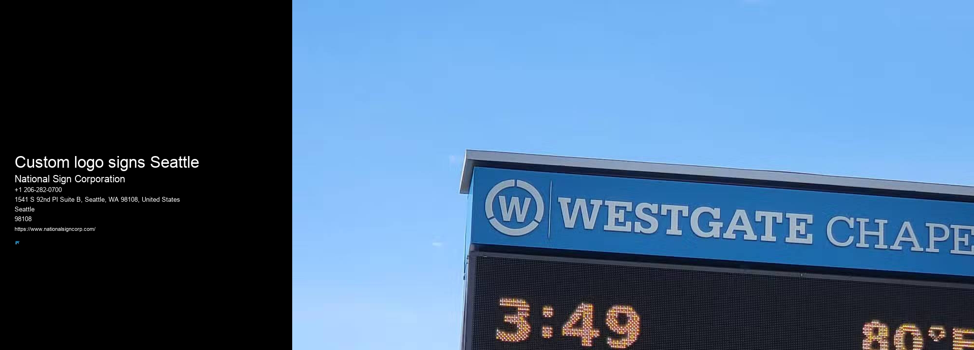Sign installation experts Custom logo signs Seattle