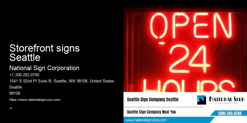 Storefront signs Seattle signage company
