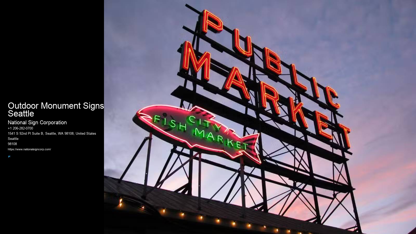 Business Sign Installers Outdoor Monument Signs Seattle