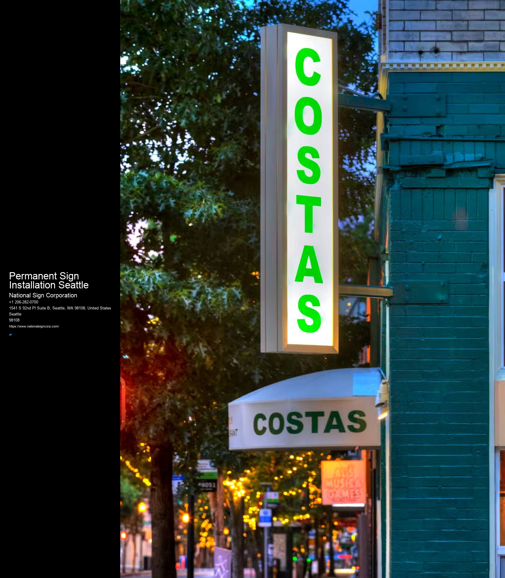 Acrylic Sign Installation Permanent Sign Installation Seattle