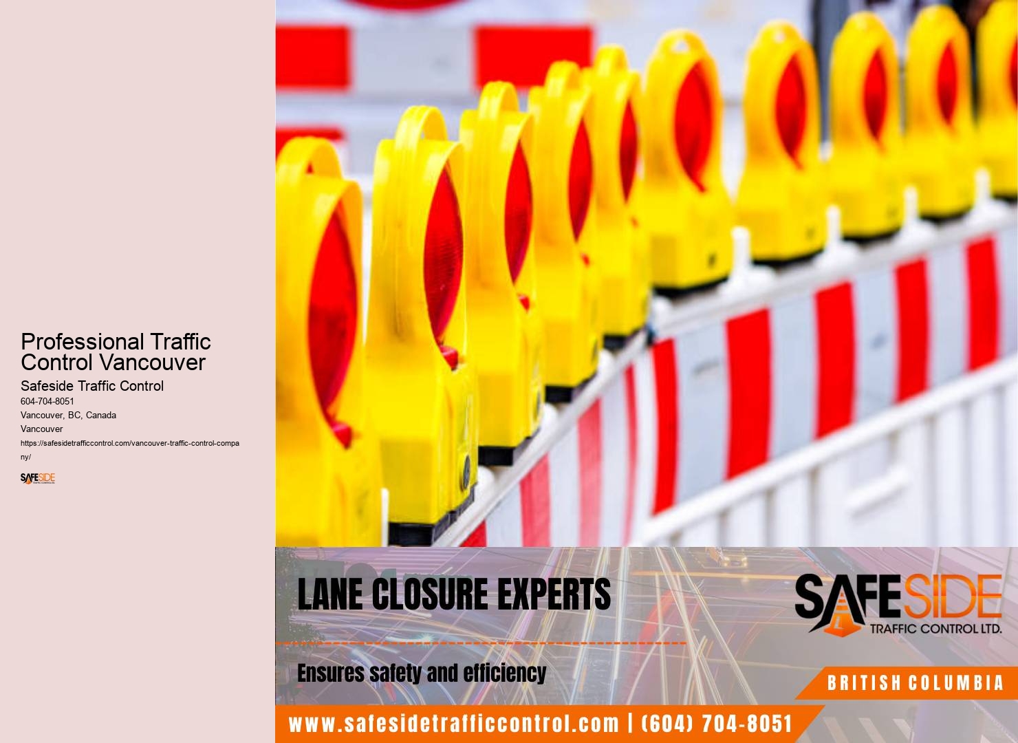 Efficient management of road closures and detours in Professional Traffic Control Vancouver