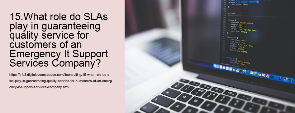 15.What role do SLAs play in guaranteeing quality service for customers of an Emergency It Support Services Company?