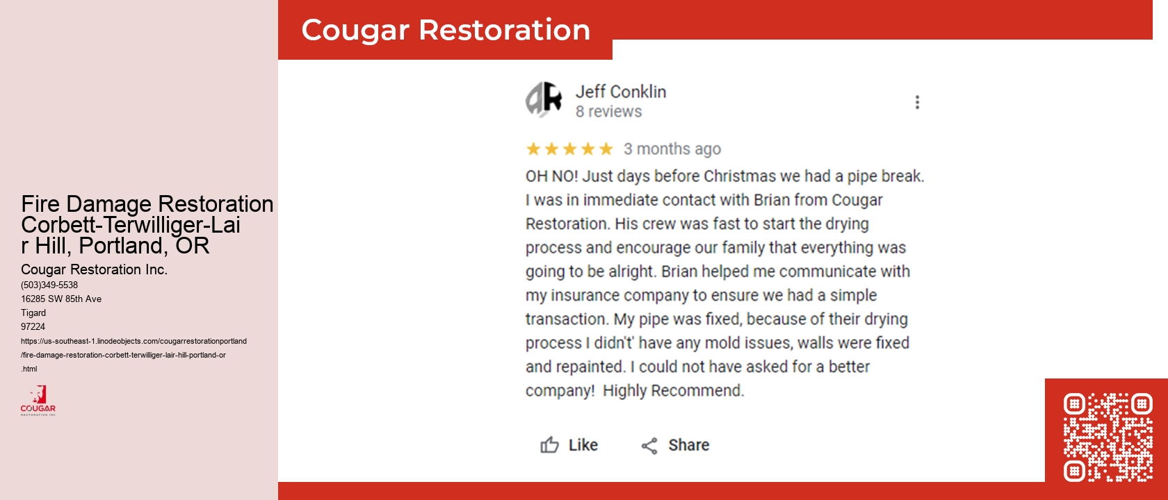 Fire Damage Restoration Corbett-Terwilliger-Lair Hill, Portland, OR