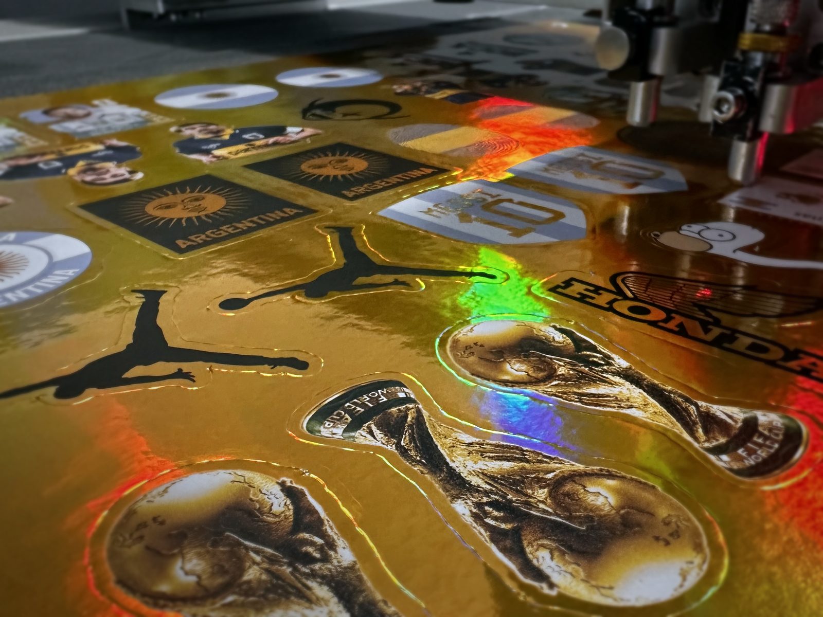 Stickers holograficos dorados