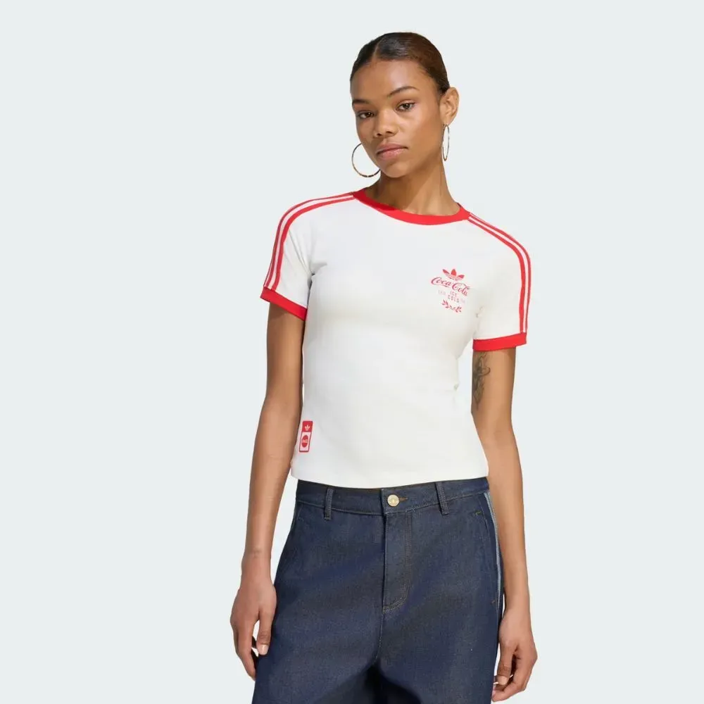 Coca-Cola x adidas Camiseta 3-Stripes Core White foto 1