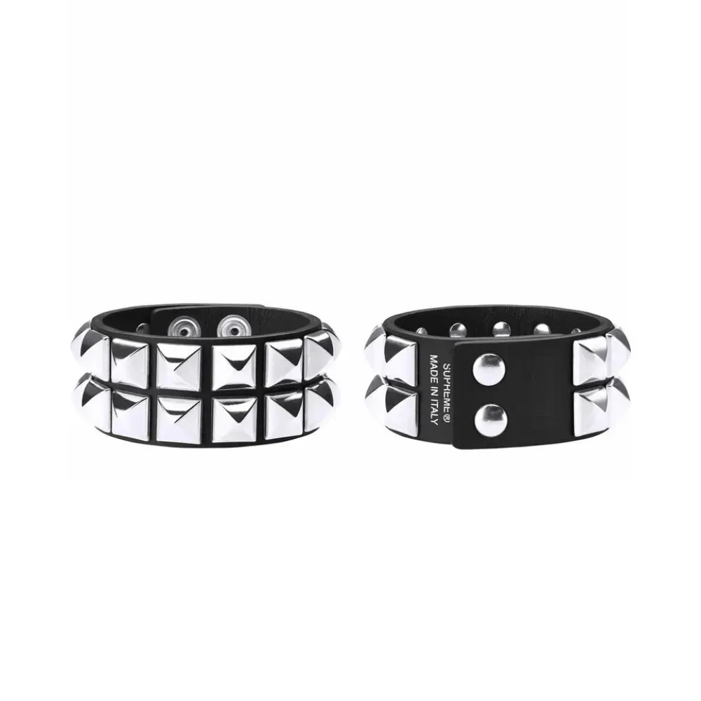 Bracelete Supreme Studded Leather Black SS26-W15 - Droper