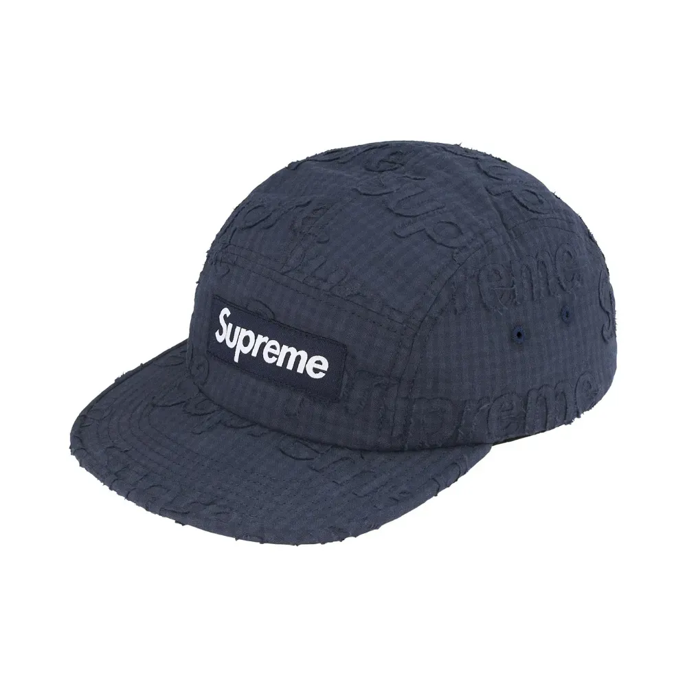 Boné Supreme Monogram Gingham Camp Navy SS26-W15 - Droper
