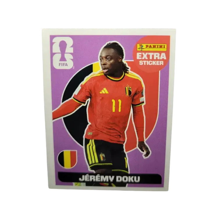 Figurinha Panini Jérémy Doku Legend Roxo FIFA World Cup 2026 - Droper
