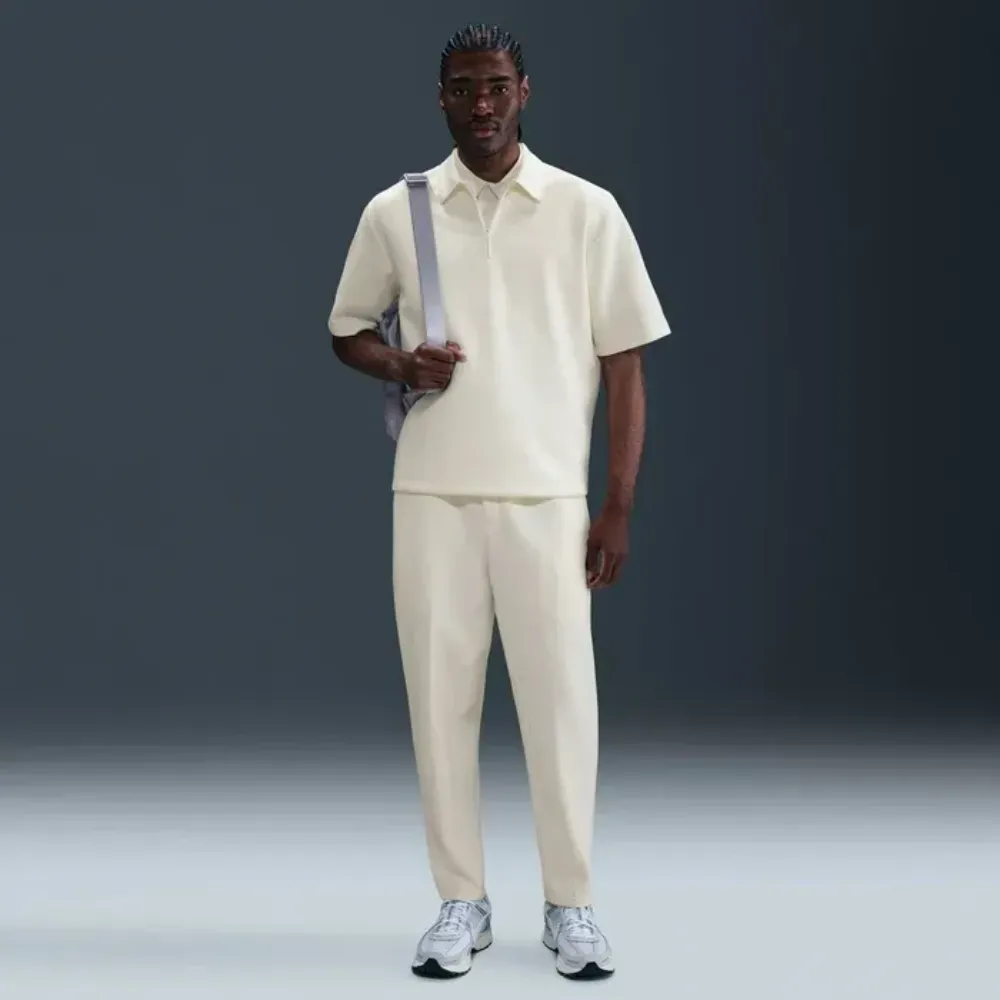 Camiseta Polo Nike Dri-Fit 1/4 Zip Off White - Droper