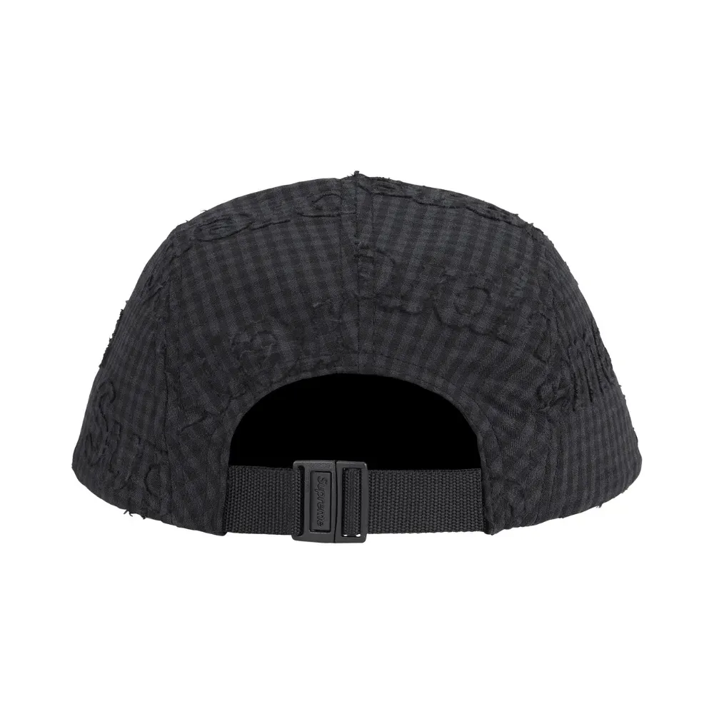 Boné Supreme Monogram Gingham Camp Black SS26-W15 - Droper