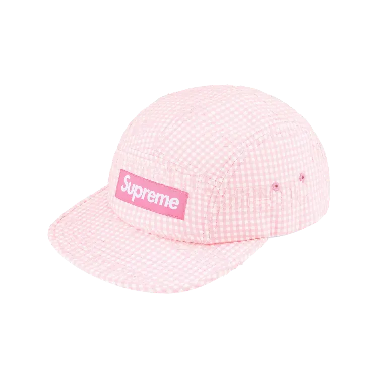 Boné Supreme Monogram Gingham Camp Pink SS26-W15 - Droper