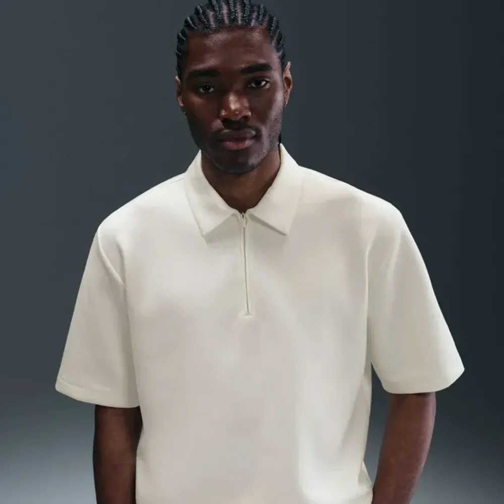Camiseta Polo Nike Dri-Fit 1/4 Zip Off White - Droper