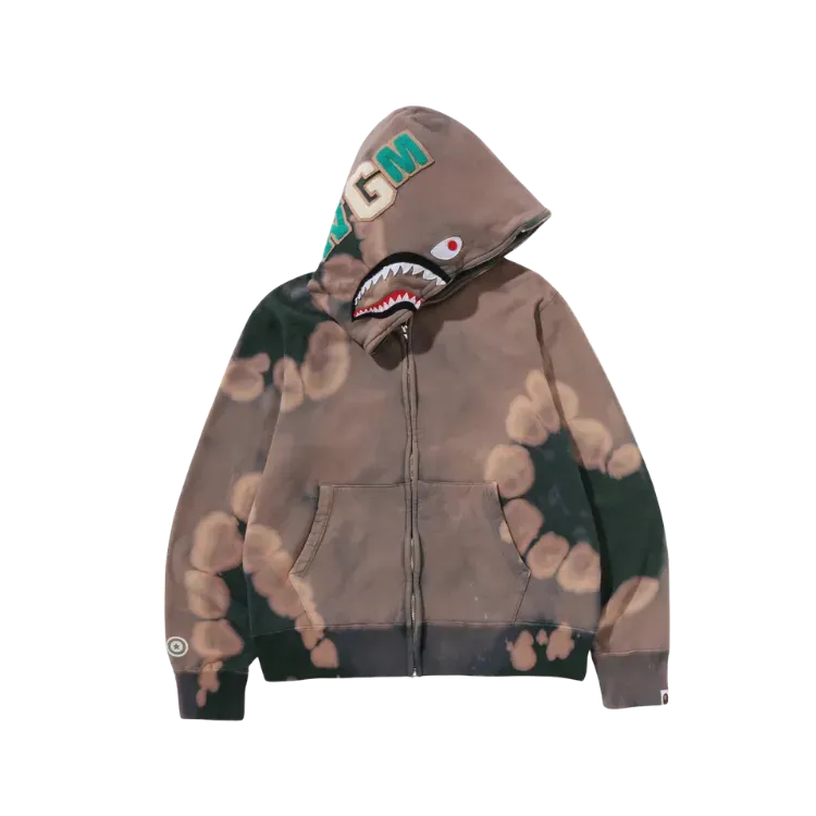 Moletom BAPE Shark Full Zip Hand Dye - Droper