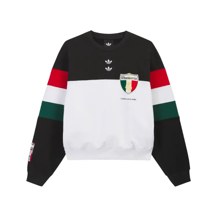 Willy Chavarria x adidas Moletom Fleece Crewneck Black White