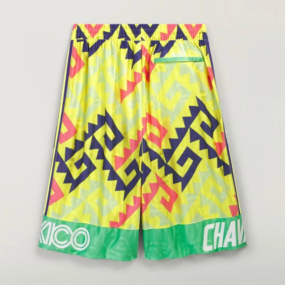 Willy Chavarria x adidas Shorts AOP Goalkeeper Solar Lemon Pure Purple foto 1