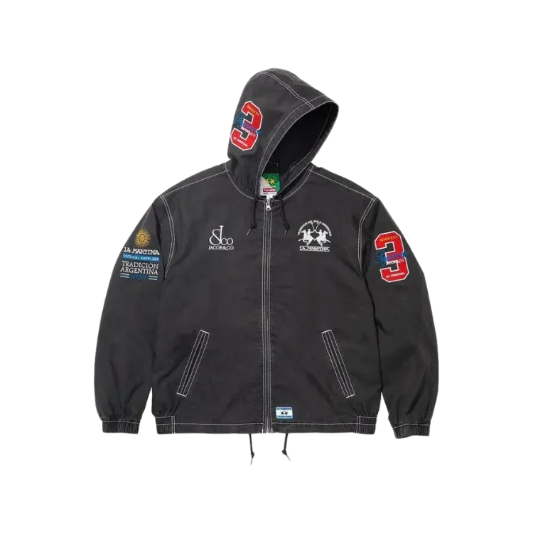 La Martina x Supreme Jaqueta Lightweight Hooded Black SS26-W16