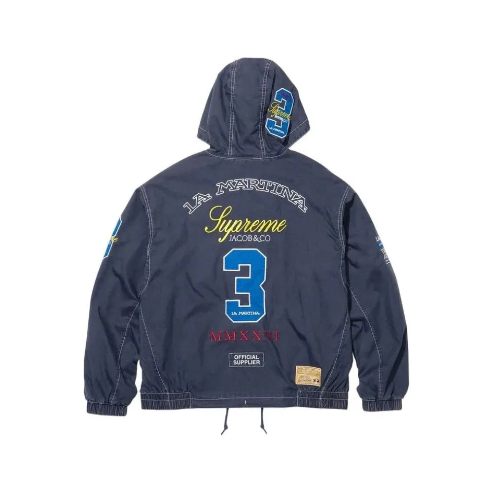 La Martina x Supreme Jaqueta Lightweight Hooded Navy SS26-W16 foto 1