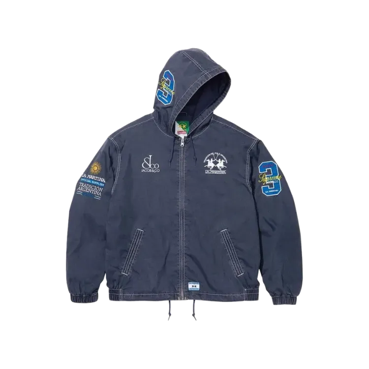La Martina x Supreme Jaqueta Lightweight Hooded Navy SS26-W16