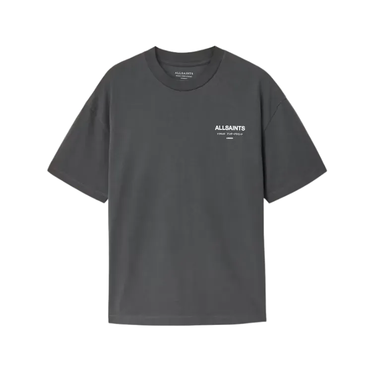 Camiseta AllSaints Underground Oversized Crew Neck Dark Steel Blue