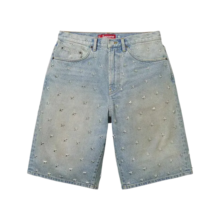 Shorts Supreme Repeat Jacquard Double Knee Denim Light Indigo SS26