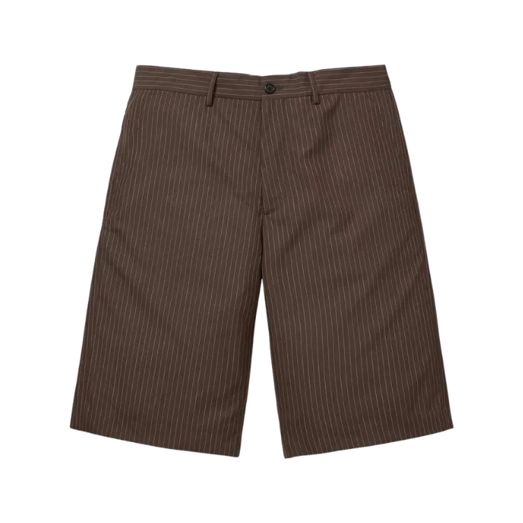 Shorts Supreme Pinstripe Wool Trouser Brown SS26-W16 - Droper