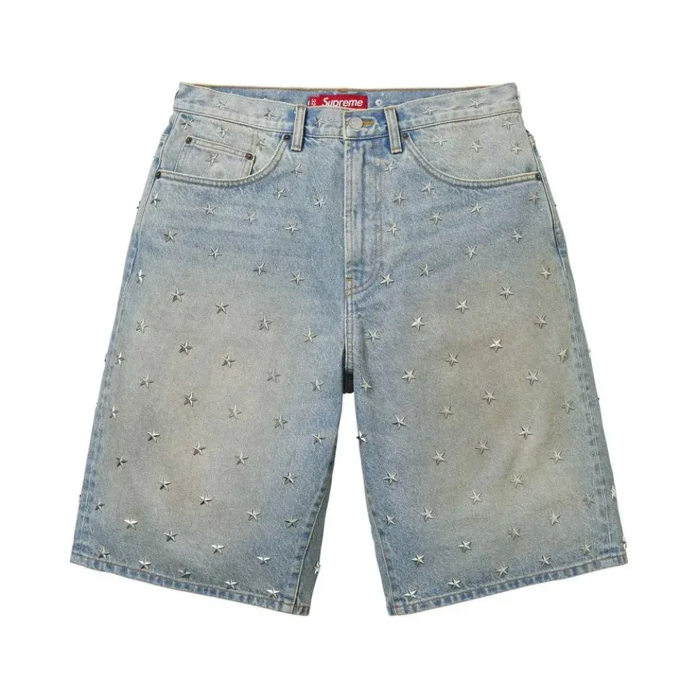 Shorts Supreme Stars Studded Baggy Denim Washed Indigo SS26-W16