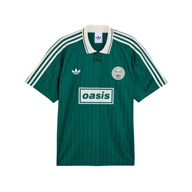 Oasis x adidas Camiseta Jersey Tour Jacquard Collegiate Green - Droper