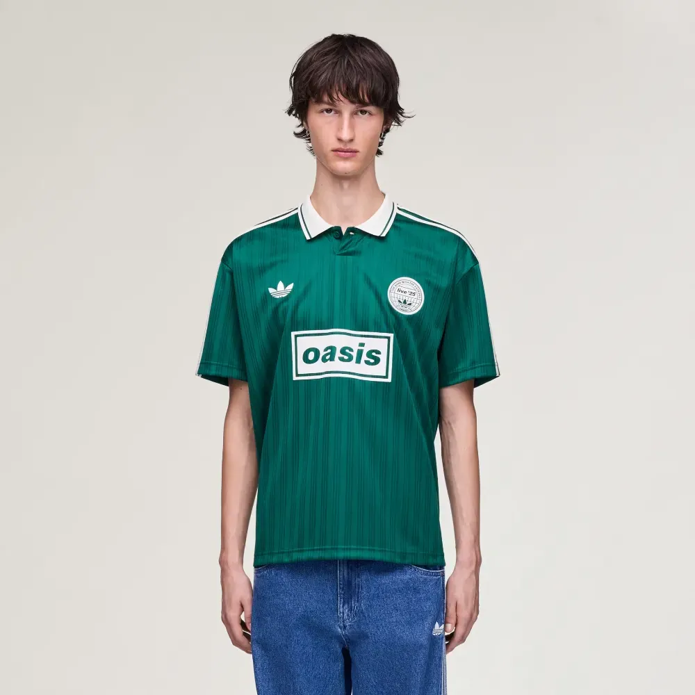 Oasis x adidas Camiseta Jersey Tour Jacquard Collegiate Green - Droper