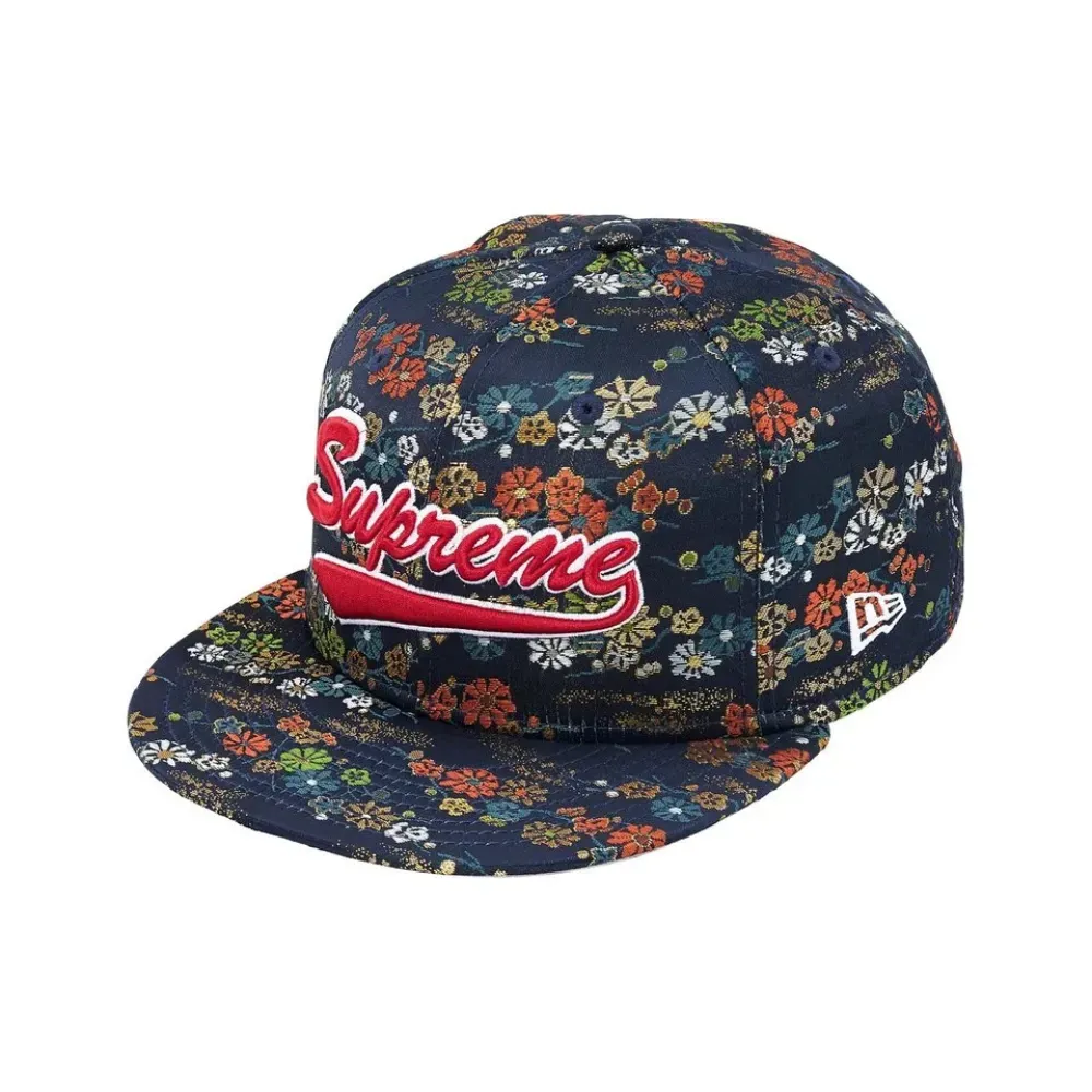 Supreme Floral Jacquard New Era® New Era x Supreme Boné Floral Jacquard Navy SS26-W16 - Droper