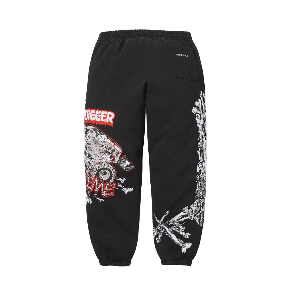 Calça Supreme Grave Digger Bones Black SS26-W16 foto 1