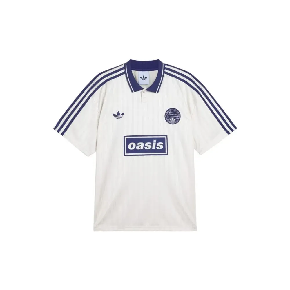 Oasis x adidas Camisa Jacquard Jersey Cream White Night Indigo