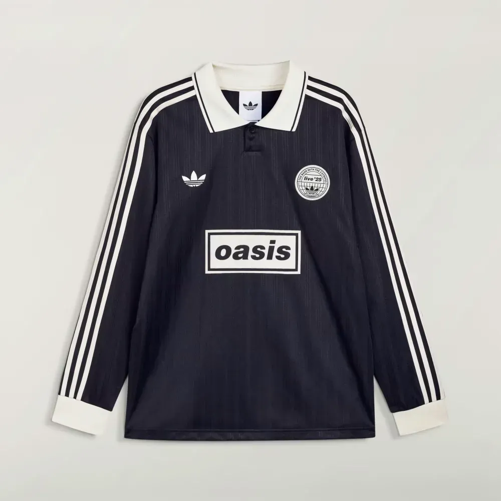 Oasis x adidas Camiseta Long Sleeve Tour Jacquard Stripe Black