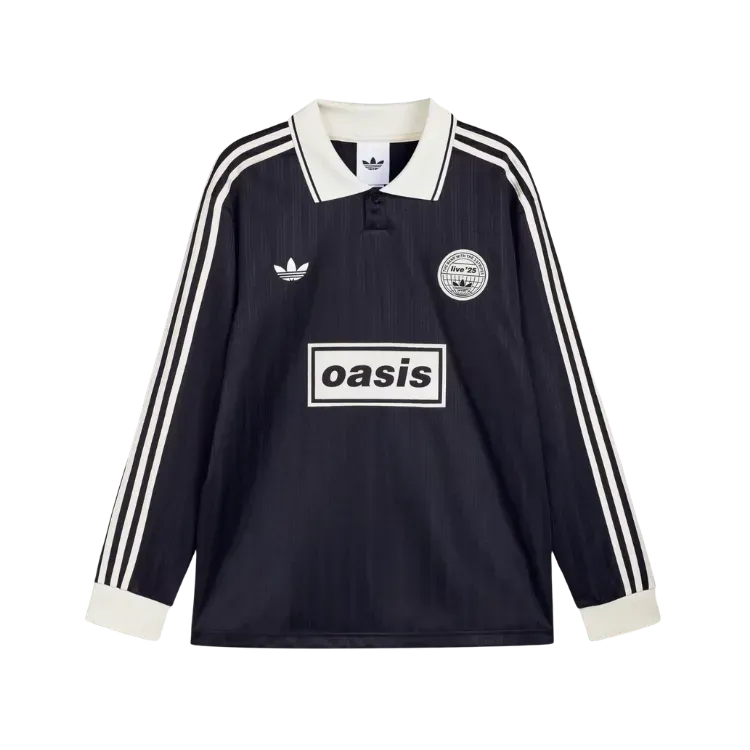 Oasis x adidas Camiseta Long Sleeve Tour Jacquard Stripe Black