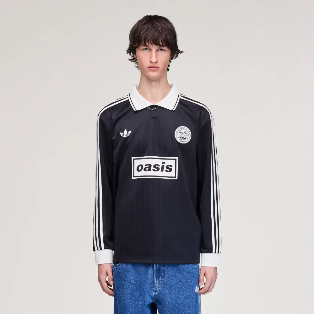 Oasis x adidas Camiseta Long Sleeve Tour Jacquard Stripe Black