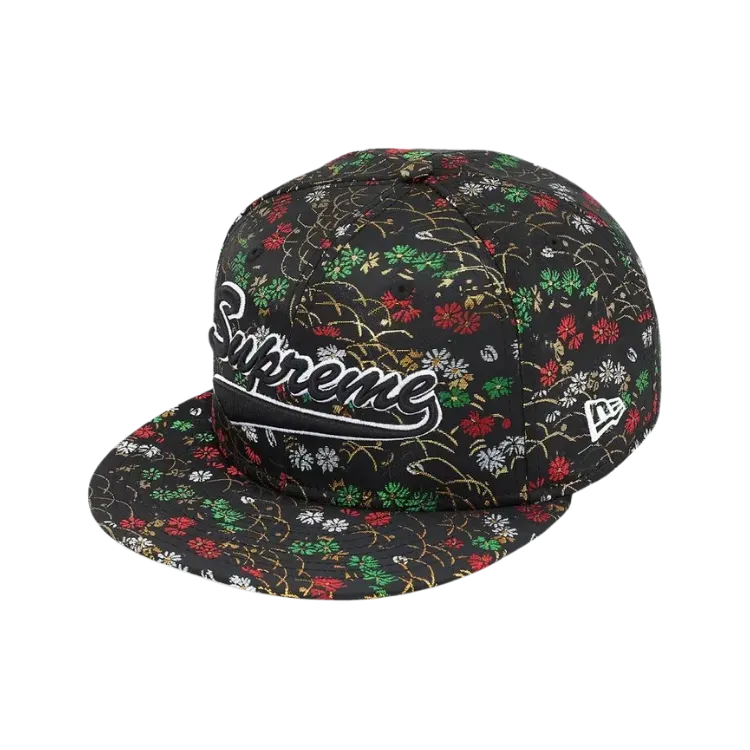 New Era x Supreme Boné Floral Jacquard Black SS26-W16 - Droper