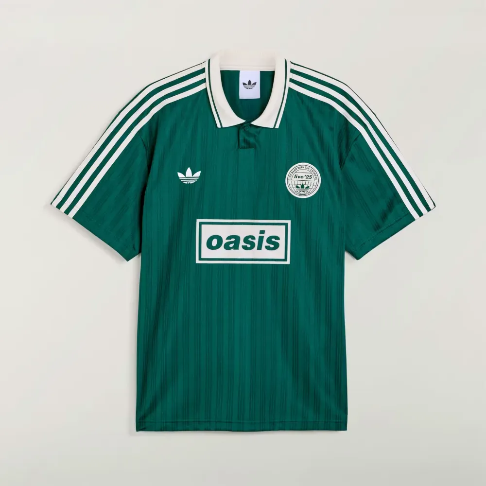 Oasis x adidas Camiseta Jersey Tour Jacquard Collegiate Green - Droper