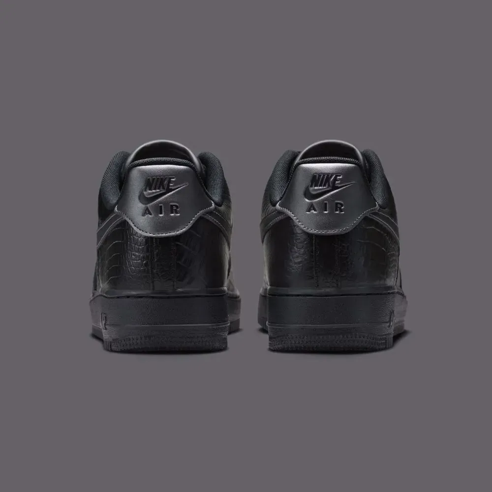 Nike Air Force 1 Low Triple Black Croc - Droper