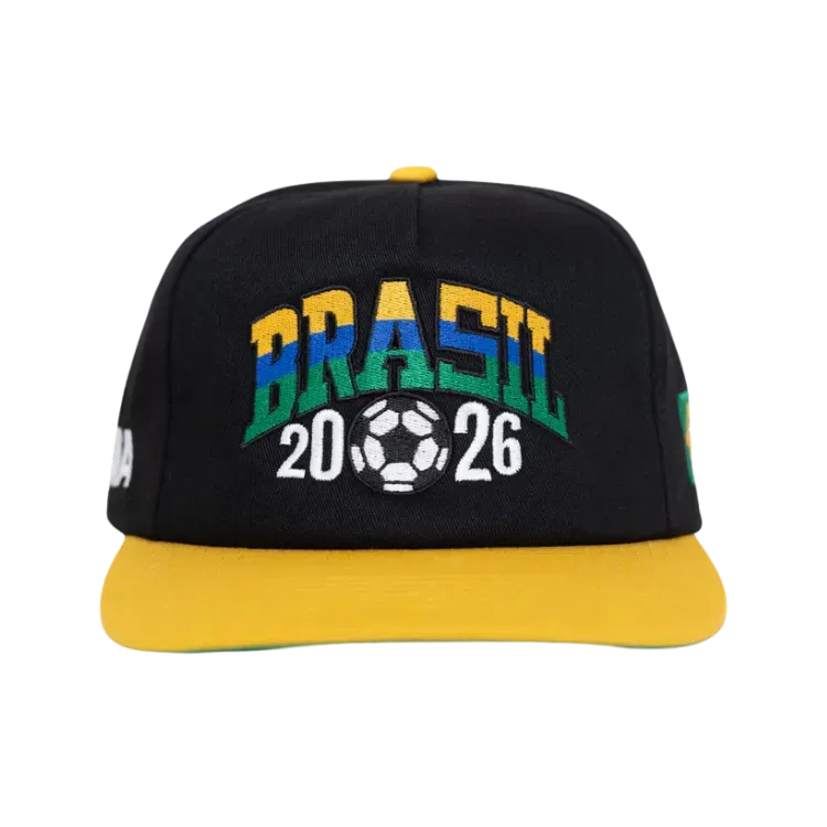Boné oMA Studios Brasil Retro WC 2026 Black Yellow