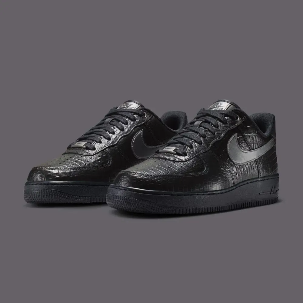 ス*ニ様 NIKE Air Force 1 HTM Black Crocodil Nike Air Force 1 Low Triple Black Croc - Droper