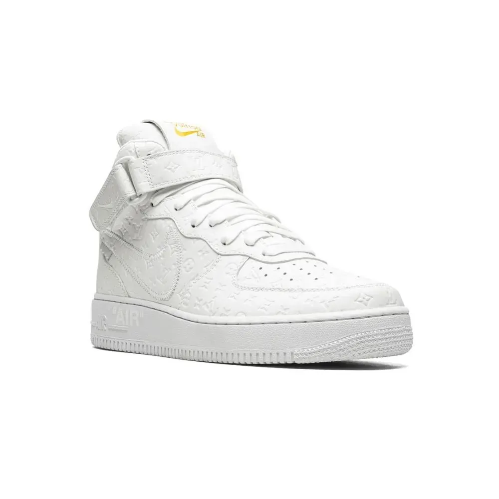 Louis Vuitton x Nike Air Force 1 Mid By Virgil Abloh White - Droper
