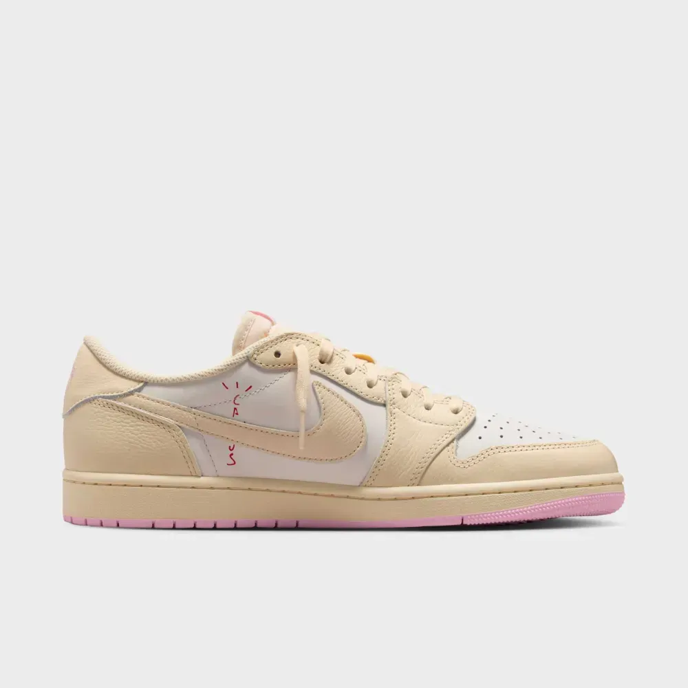 エア ジョーダントラヴィススコット Muslin and Shy Pink 26 Travis Scott x Air Jordan 1 Low Sail Tropical Pink Shy Pink Muslin