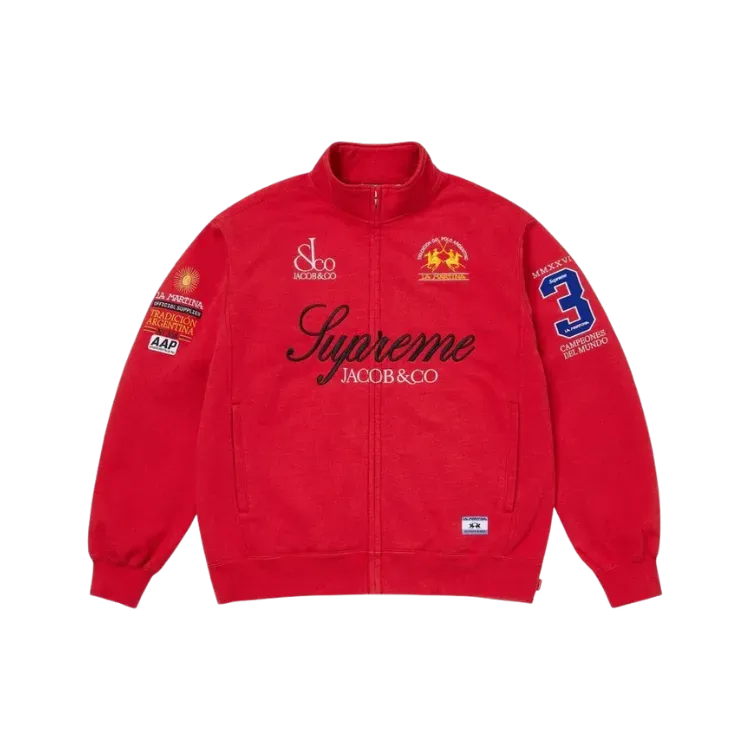 La Martina x Jacob & Co x Supreme Moletom Zip Up Red SS26-W16 - Droper