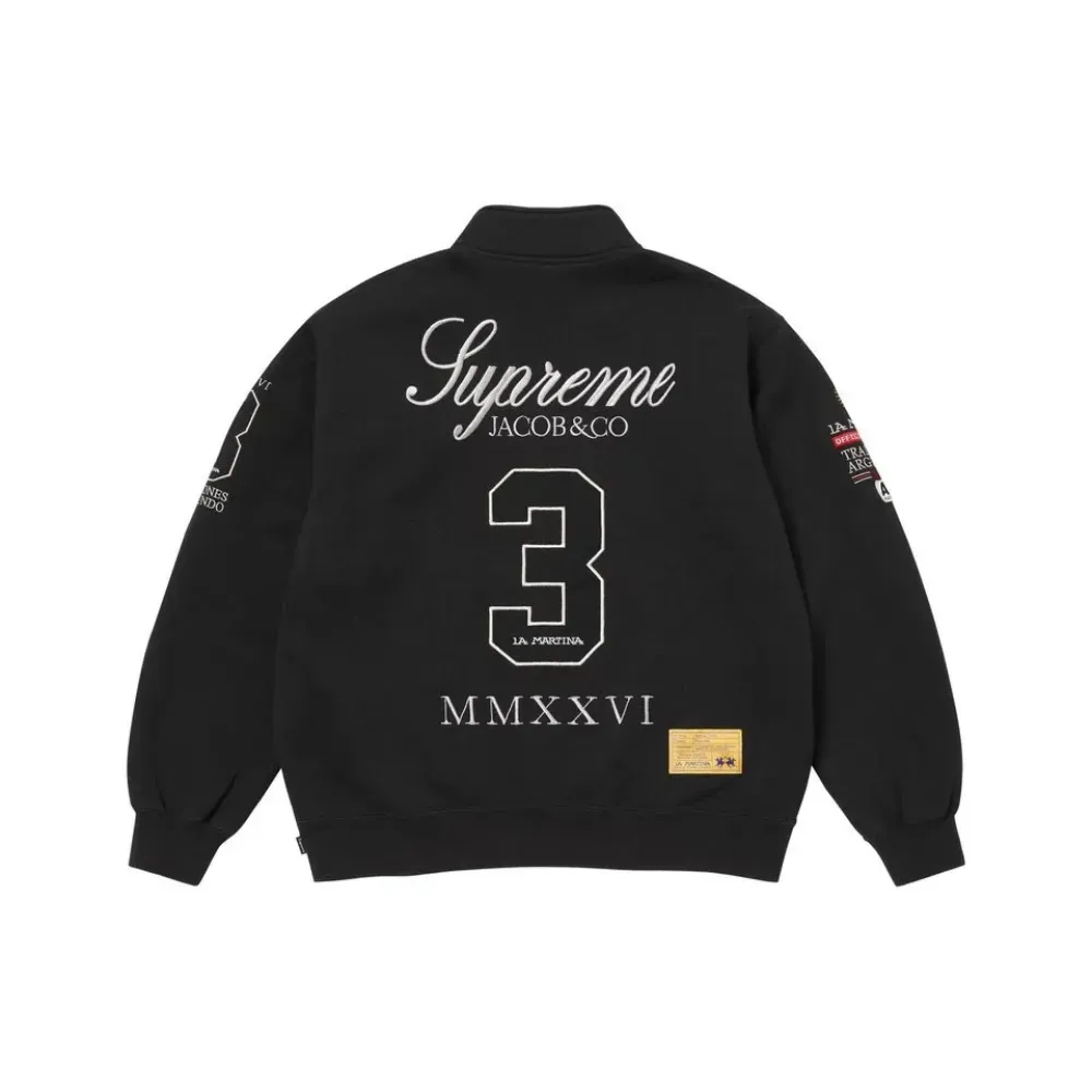 La Martina x Jacob & Co x Supreme Moletom Zip Up Black SS26-W16