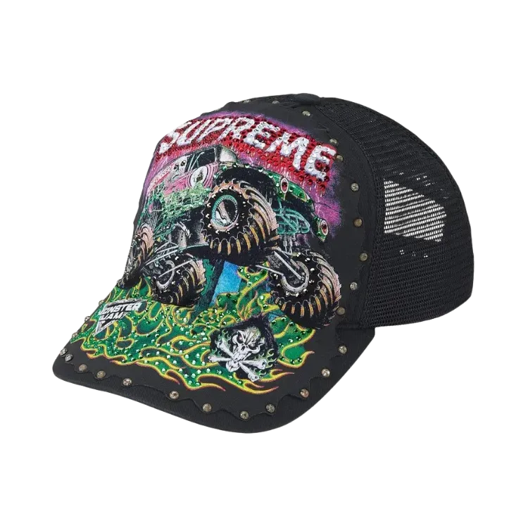 Boné Supreme Western Embroidered Mesh Back 5-Panel Black SS26-W12